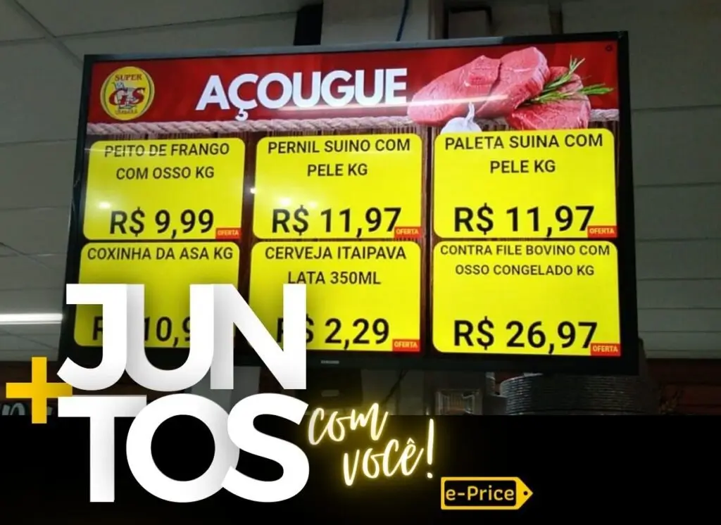 Gestão de preços em tempo real para varejo com tabela digital para supermercados e açougues e-Price.